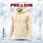 PREMIUM SOLID HOODIE - CREAM