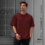 DROP SHOULDER TEE'S - MAROON