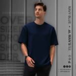 DROP SHOULDER TEE'S - NAVY BLUE